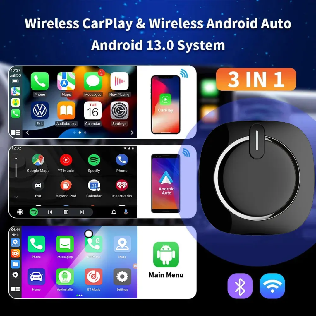 Touchwood GT7 AI Box – Wireless Apple CarPlay, Android Auto & Entertainment System |Qualcomm Snapdragon | 4GB + 64GB