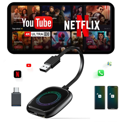 Touchwood Y4 AI Box – Wireless Apple CarPlay, Android Auto & Entertainment System | 4GB + 32GB