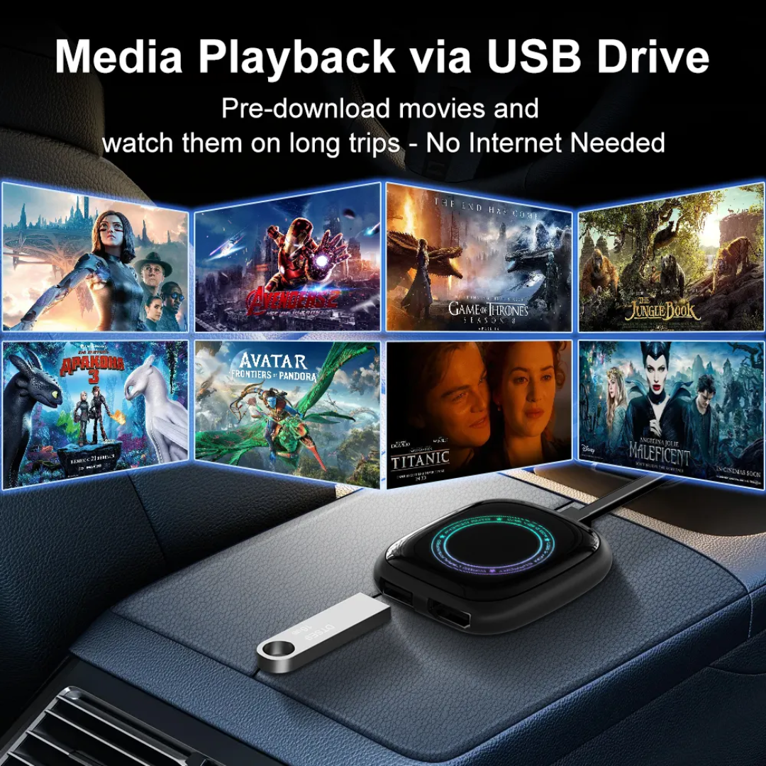 Touchwood Y4 AI Box – Wireless Apple CarPlay, Android Auto & Entertainment System | 4GB + 32GB